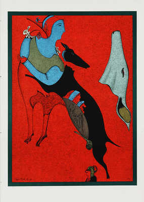 Шемякин Михаил Михайлович. Композиция на красном фоне 